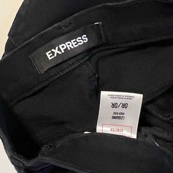 Express Black High Waisted/Rise Rip Knee Women Stretch Leggings Jeans Size 0/25 - Picture 6 of 11